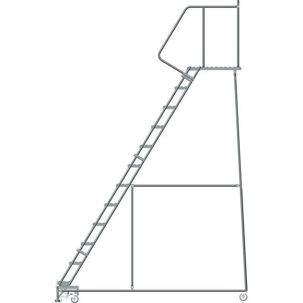153 in H Steel Rolling Ladder, 12 Steps
