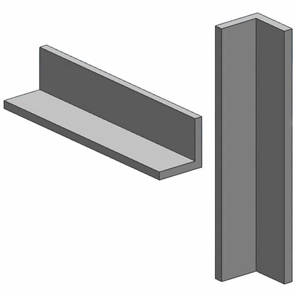Carbon Steel Angle, 24 in L, 1 1/4 in W