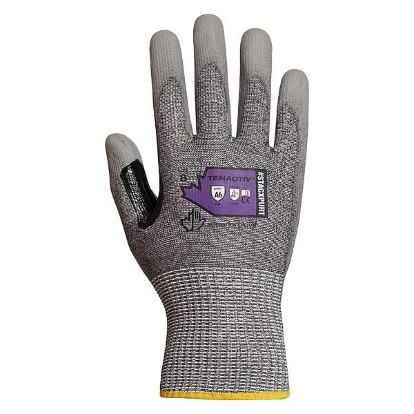 Cut Resistant Coated Gloves, A6 Cut Level, Polyurethane, 8, 1 PR