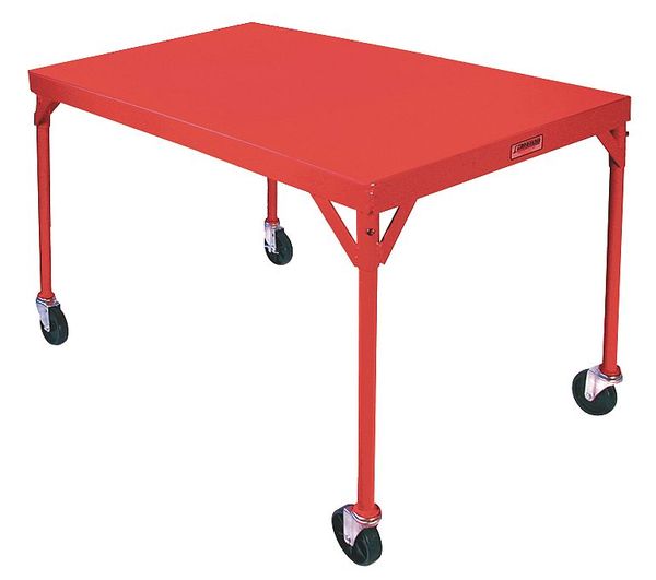 Mobile Fixed Work Table, Steel, 54