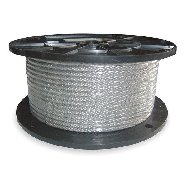Cable, 1/16 In, L100Ft, WLL96Lb, 7x7, SS