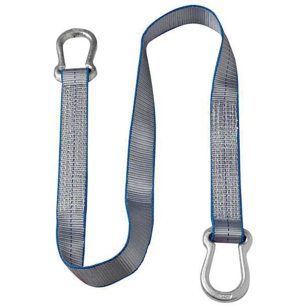 Web Sling, Universal Link - Type U, 6 ft L, 2 in W, Polyester, Silver