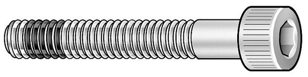 #10-32 Mil Spec Socket Head Cap Screw, Passivated Steel, 1 in Length, 5 PK