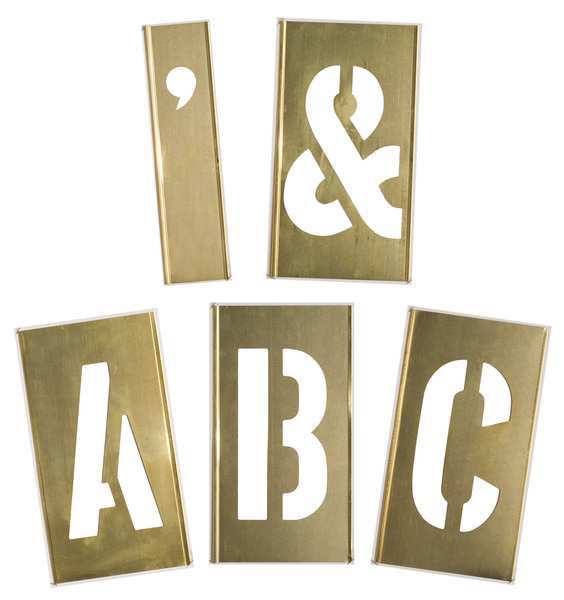 Interlocking Stencil, Letters, Brass, 1F047