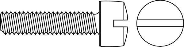 #10-32 x 1/4 in Slotted Fillister Machine Screw, Zinc Plated Steel, 9000 PK