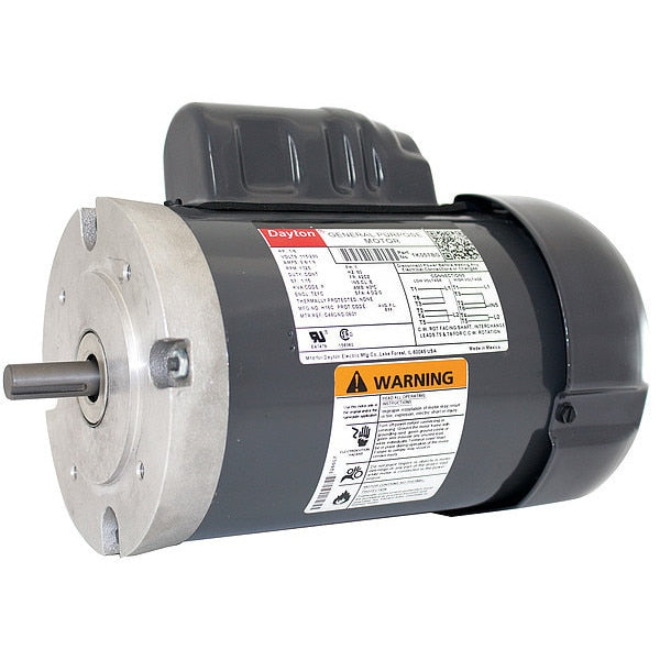 Capacitor-Start General Purpose Motor, 1/6 HP, 115/230V AC Voltage, 42CZ Frame, 1,725 Nameplate RPM
