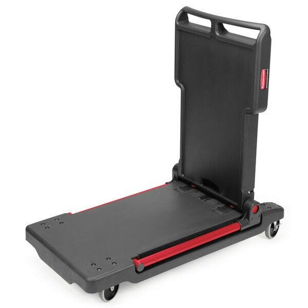 Plastic Convertible Utility Cart with Flush Plastic Shelf & Platform, Flat, 2 Shelves, 400 lb