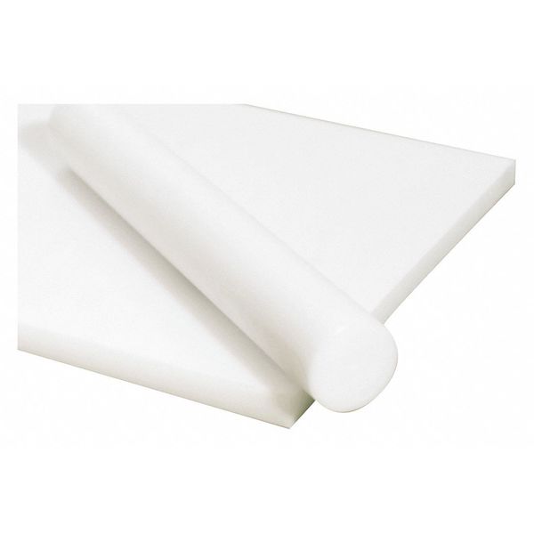 White Acetal Copolymer Rod Stock 1 ft. L, 2-3/8