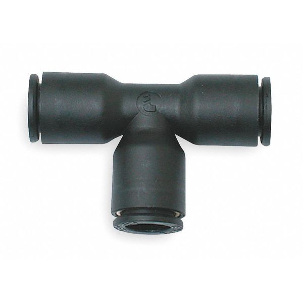 Nylon Union Tee, Push-to-Connect, Imperial, For 1/4 In, Black, 10 Pk