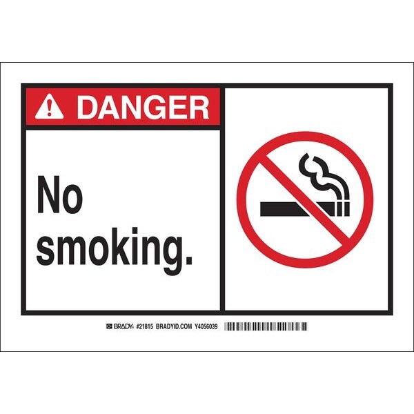 Safety Sign Label, 3 1/2 in Height, 5 in Width, Polyester, Horizontal Rectangle, English