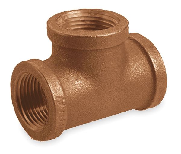 Red Brass Tee, FNPT, 1/4