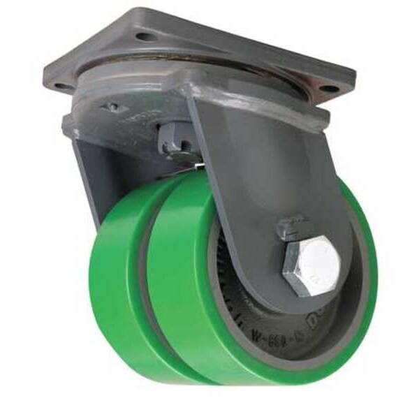 Dual Whl Caster, Polyurthan, 8 in., 5000 lb