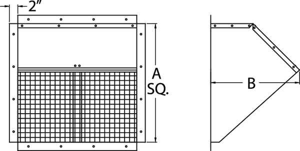 Weather Hood, 30 In, Galvanized Steel