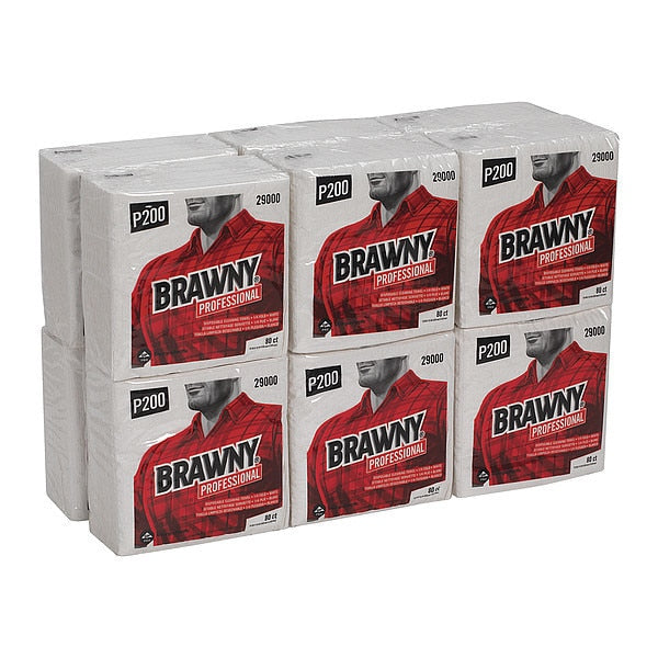 Dry Wipe, White, Bag, Nylon Scrim-Reinforced, 80 Wipes, 13 in x 13 in