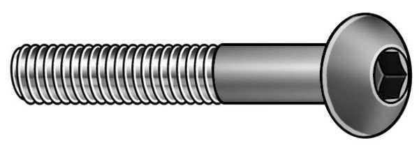 #10-32 Socket Head Cap Screw, Chrome Plated Steel, 1 in Length, 5 PK