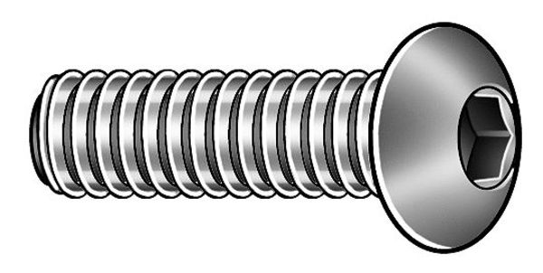 #10-32 Socket Head Cap Screw, Chrome Plated Steel, 1/2 in Length, 5 PK