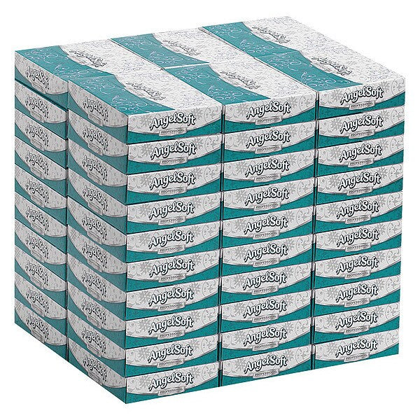 Facial Tissue. Angel Soft Professional Series, 2 Ply, 5 1/2 in x 7 1/4 in, 50 Sheets/Box, 60 Pack