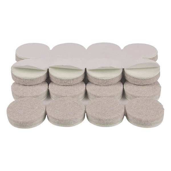 Felt Pads, Self-Stick, Round, 3/4