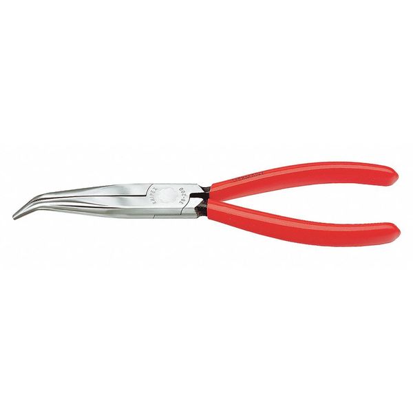 8 in Bent Long Nose Plier Plastic Coated Handle