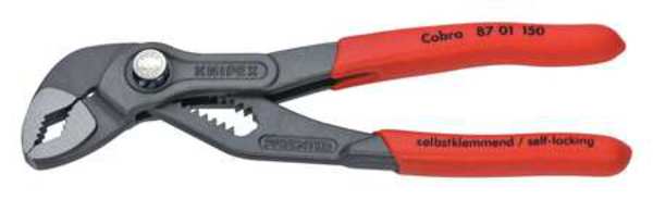 6 in Knipex Cobra V-Jaw Water Pump Plier Serrated, Plastic Grip