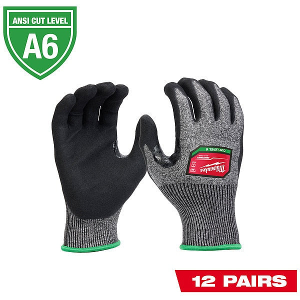 Level 6 Cut Resistant High-Dexterity Nitrile Dipped Gloves - Small (12 pair)