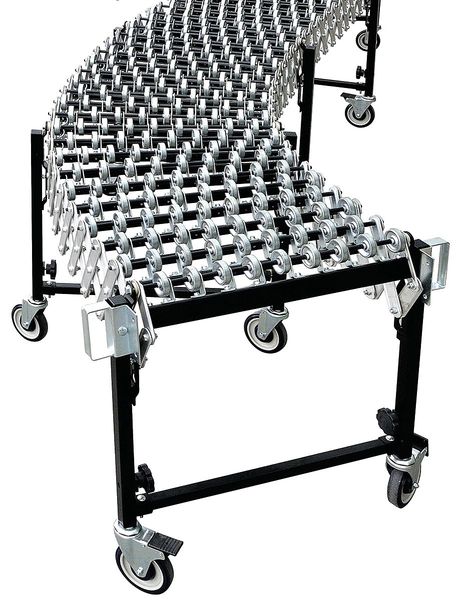 Skate Wheel Conveyor, 24 ft L, 32 11/16 in W, 300 lb/ft Max Load Capacity