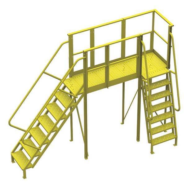 112 in Ladder, Steel, 7 Steps, Yellow Powder Coated Finish