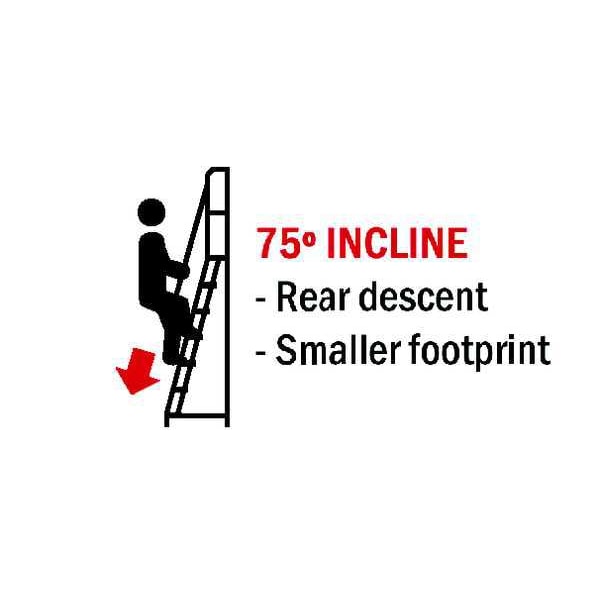 112 in Ladder, Steel, 7 Steps, Yellow Powder Coated Finish