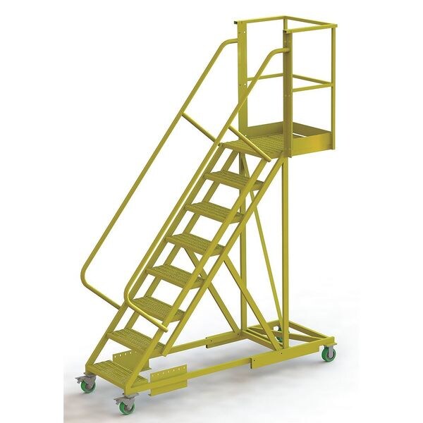 122 in H Steel Cantilever Rolling Ladder, 8 Steps