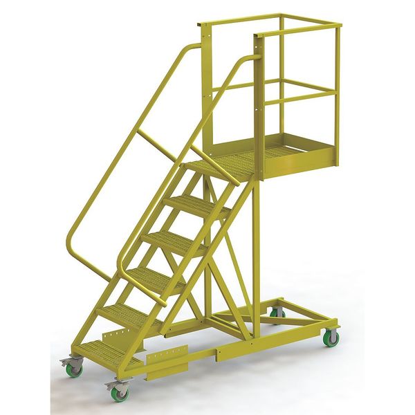102 in H Steel Cantilever Rolling Ladder, 6 Steps