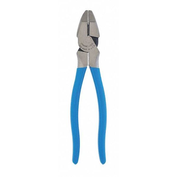 8-1/2 in Linemens Plier Round Nose High Leverage, Steel