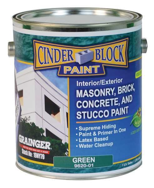 Exterior Paint, Flat, Water Base, Green, 1 gal
