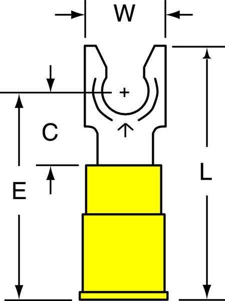 Scotchlok 12-10 AWG Vinyl Locking Fork Terminal 1/4