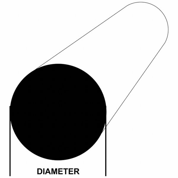 Carbon Steel Rod, 12 in L, 9/16 in Dia.