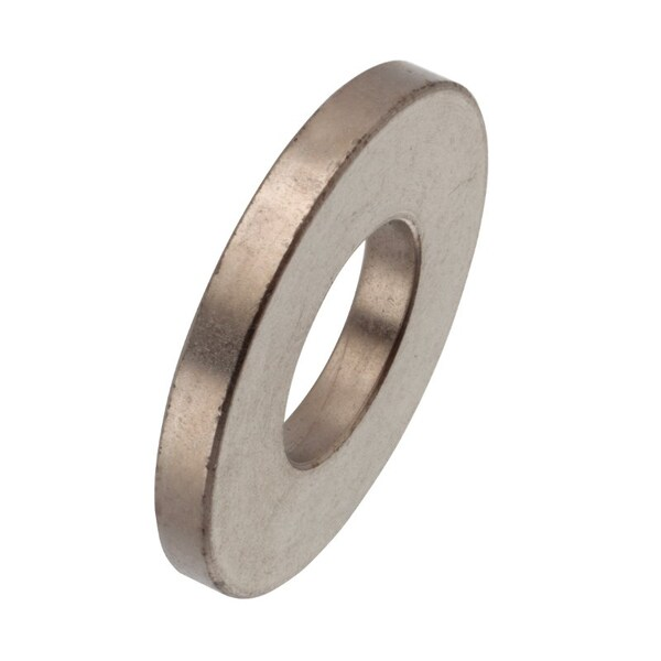Flat Washer, Fits Bolt Size 1/2 , Case Hardened Steel Nickel Plated Finish