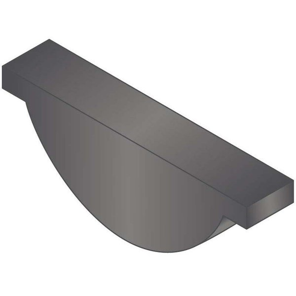 Woodruff Key, 1/8 x 5/8 in Key Size, 0.240 in H, Carbon Steel Plain