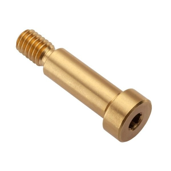 Shoulder Screw, 2A Thr Sz, 1/2 Thr Lg, 1 in Shoulder Lg, Brass