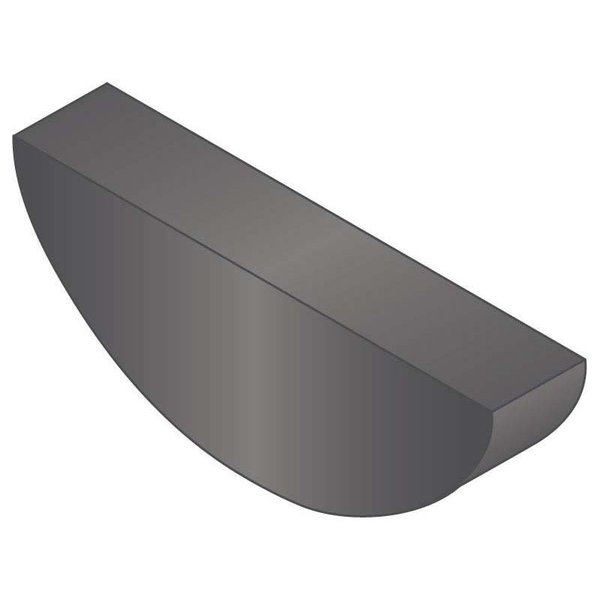 Woodruff Key, 1.5 x 2.6 mm Key Size, 2.60 mm H, Carbon Steel Plain