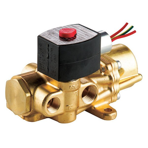 24V DC Brass Solenoid Valve, Universal, 3/8 in Pipe Size