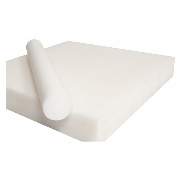 White Acetal Homopolymer Rod Stock 8 ft. L, 1