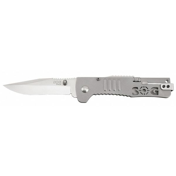 Folding Knife, Clip Point, Satin, 3-3/16 In