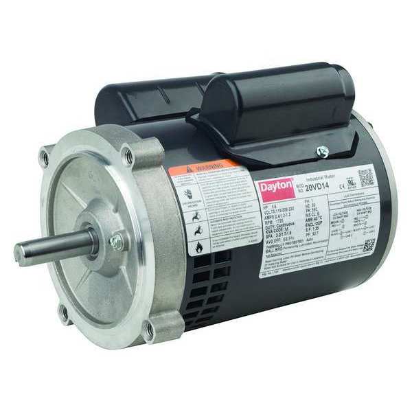 Capacitor-Start/Run General Purpose Motor, 1/4 HP, 115/208-230V AC Voltage, 56C Frame