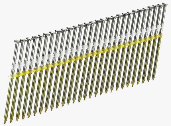 Collated Framing Nail, 3 in L, Bright, Flat Head, 20 Degrees, 4000 PK