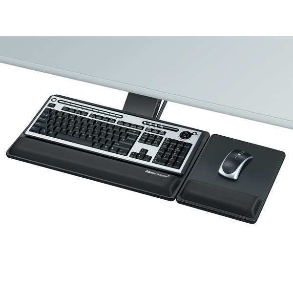 Keyboard Tray, Blk, Glide Track 21-3/4 In.