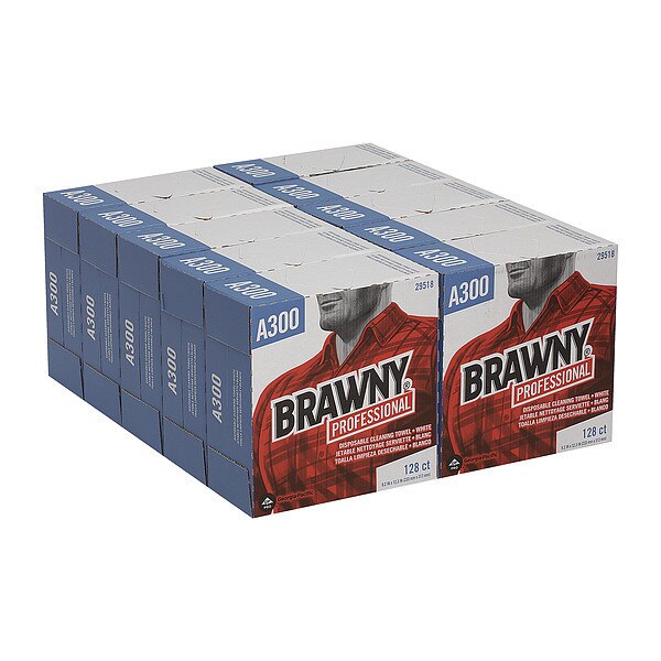 Dry Wipe, White, Box, Bonded Cellulose, 128 Wipes, 9 1/4 in x 12 1/4 in