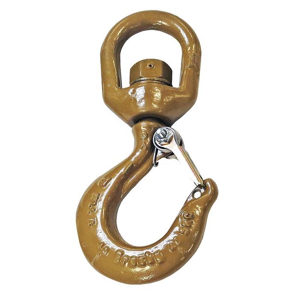 Swivel Hook, Alloy Steel, 2000 lb., Gold,