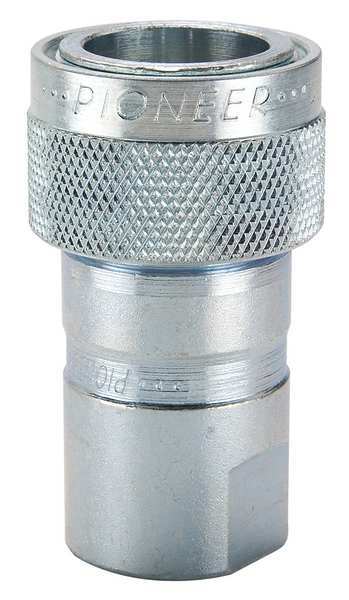 Hydraulic Quick Connect Hose Coupling, Steel Body, Sleeve Lock, 3/4