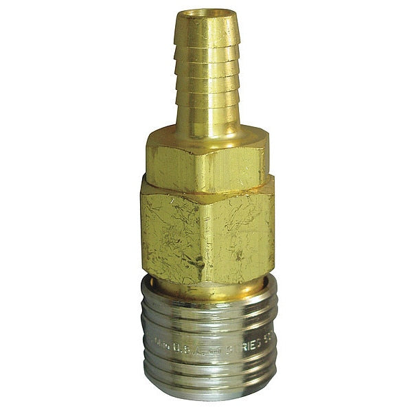 Coupler Body, Hose Barb, 1/4, Brass