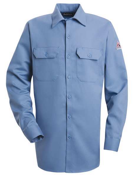Flame Resistant Collared Shirt, Light Blue, ExcelFR(R), 88%, M