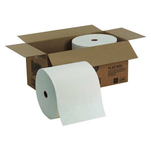 Dry Wipe Roll, White, Flax, 690 Wipes, 6 3/4 in x 10 1/2 in
